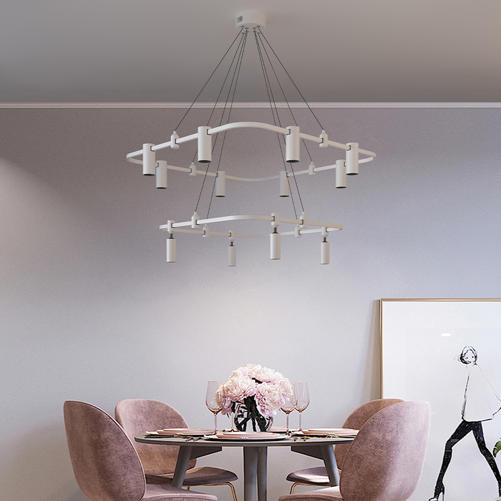 Hotel High-end Brass Track Light Led 24V Low Voltage Chandelier Circular Track Multi-head Decorative Light Modern Chandelier - Image 3