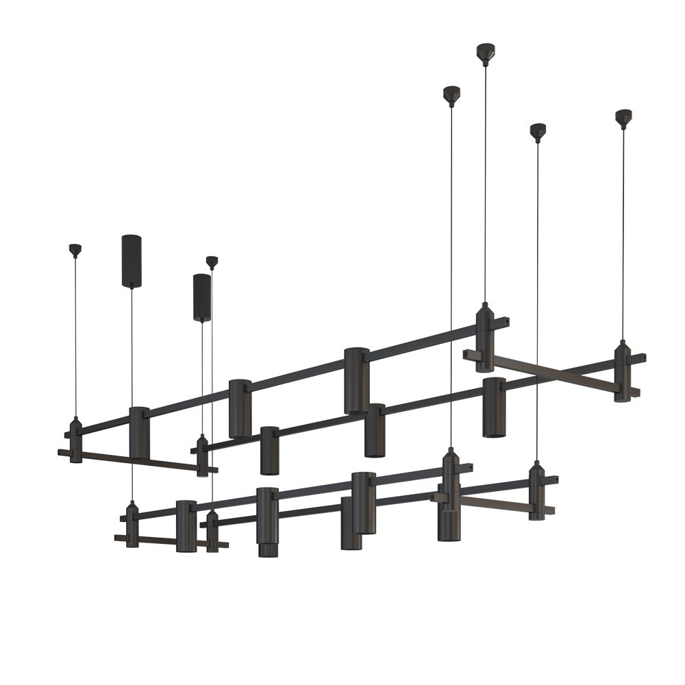 Modern Midcentury Pendant for Bedroom,Living Room,Kitchen Home Flexible Rotatable Light Head Kit Ceiling Brass Track Lighting - Image 3