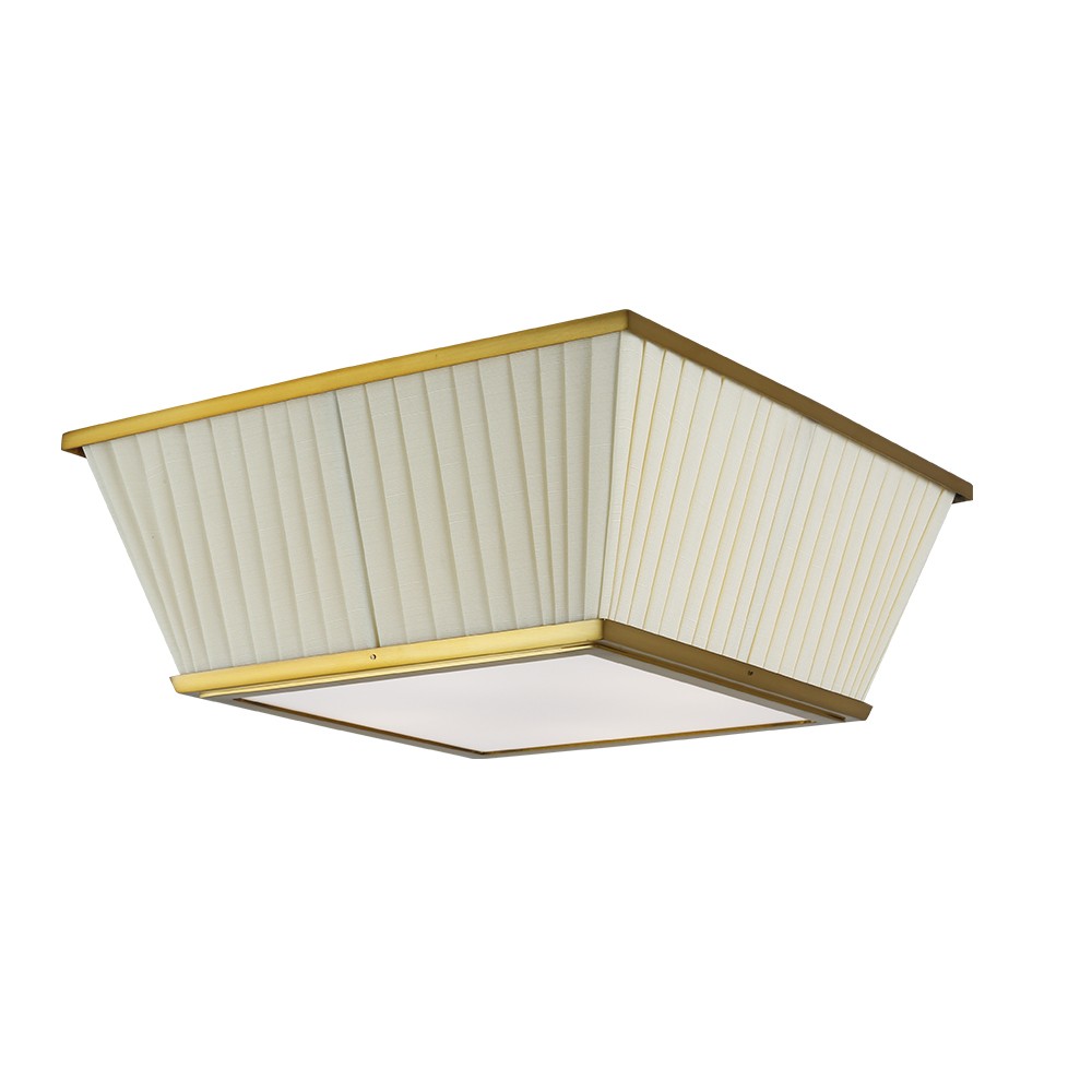Copper fabric Modern Surface Mounted Indoor square Chandelier Ceiling LED Lamps Plafond for Home Decoration - Image 3
