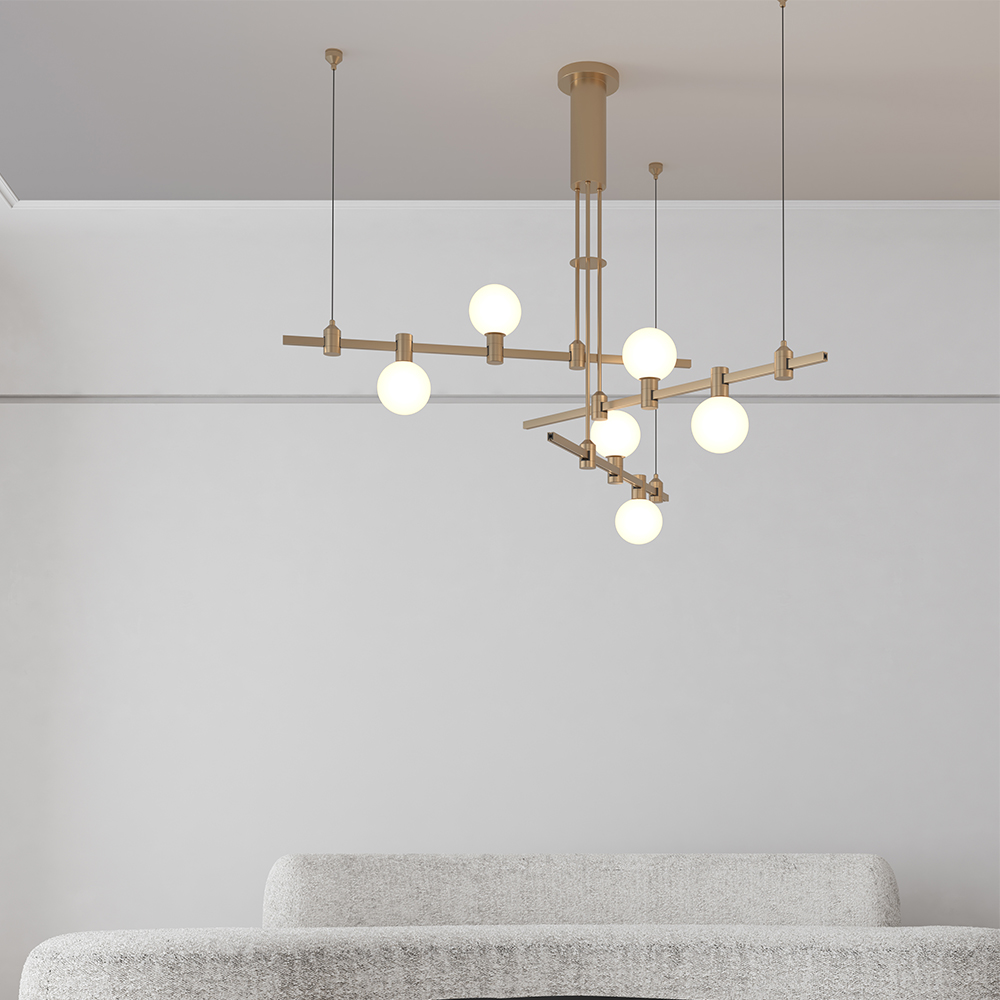 Copper Hotel LED Track Lighting Modern Brass Remote Dimmable Intelligent Elegant Minimalist Style