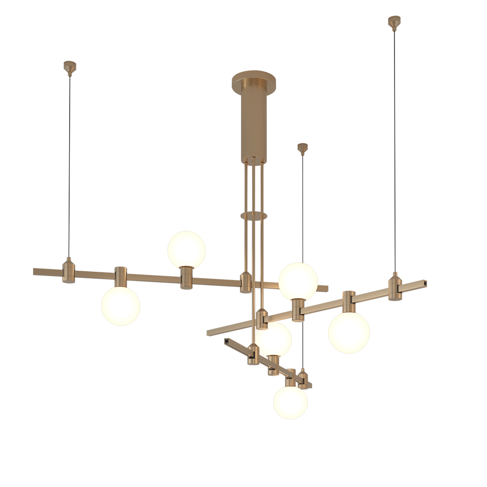 Copper Hotel LED Track Lighting Modern Brass Remote Dimmable Intelligent Elegant Minimalist Style - Image 2