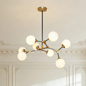Copper European Style Golden Branch Glass Ball Chandelier Interior LED Lighting Magic Bean Lamp Elegant Pendant Lights