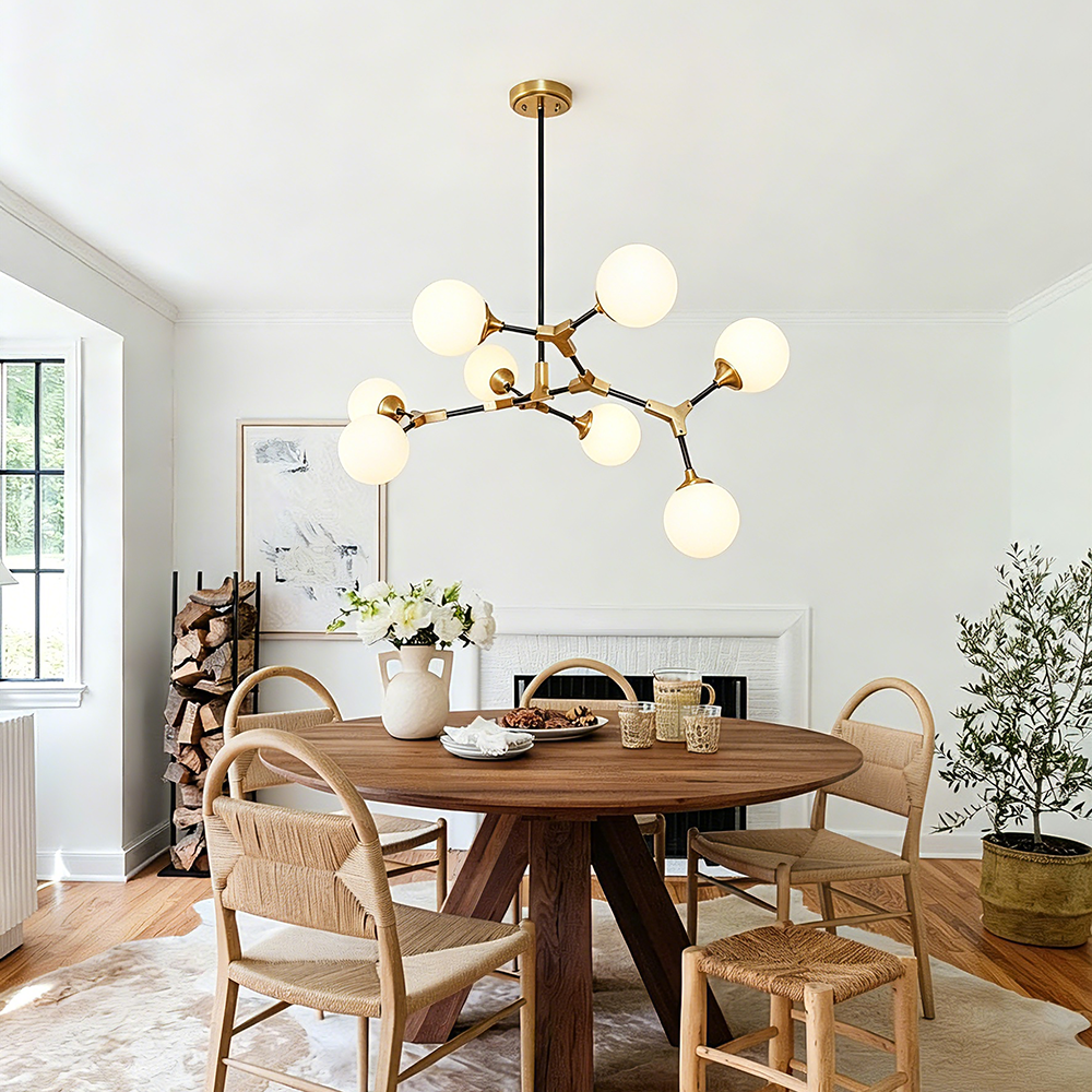 Copper European Style Golden Branch Glass Ball Chandelier Interior LED Lighting Magic Bean Lamp Elegant Pendant Lights - Image 4