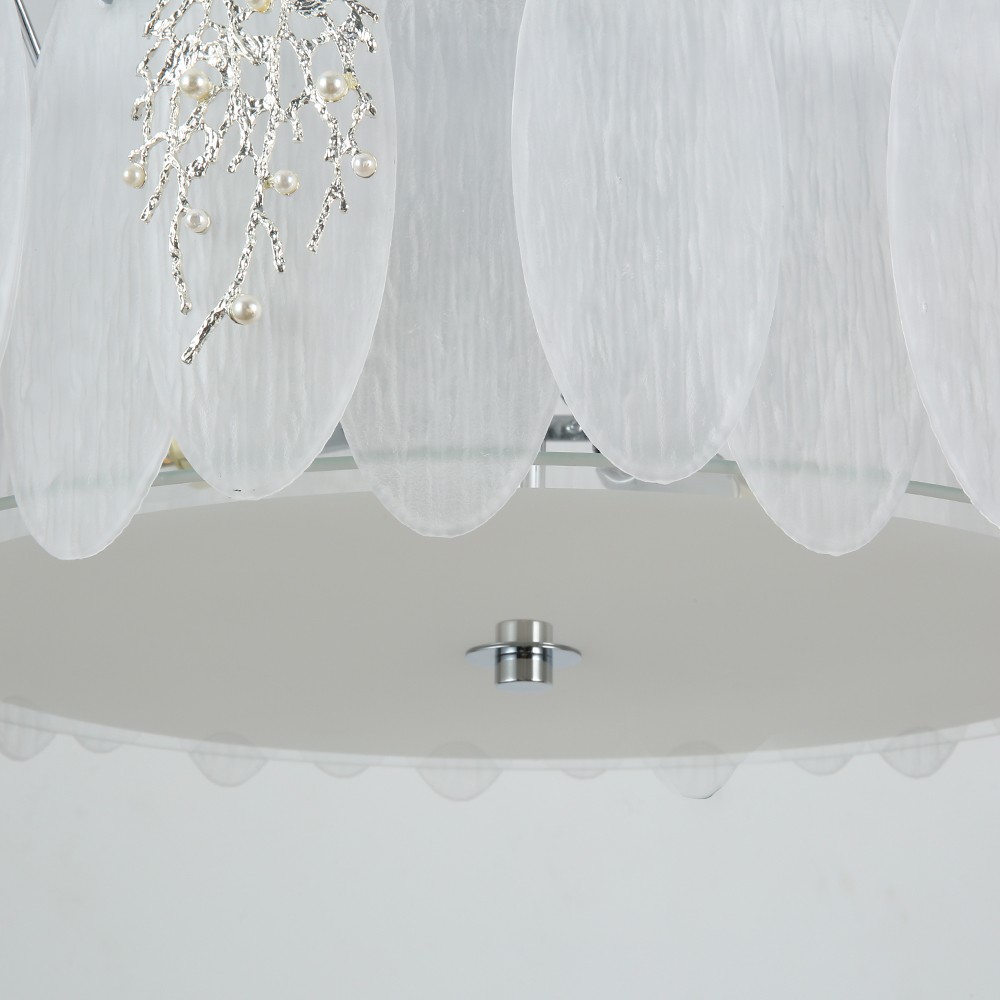 Iron Ceiling light Nordic Luxury Hotel Dining Room Pendant Chandelier Modern Feather Glass Crystal Light for Home Decor - Image 4