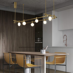 Brushed Brass LED Adjustable Track Lighting Kit Midcentury Flush Mount Ceiling Spotlight Kitchen Track Ceiling Light Fixture