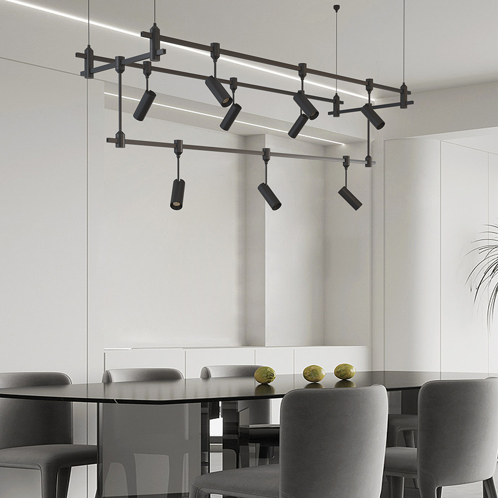 Copper Contemporary Luxury LED Pendant Light Modern Brass Track Lights for Hotel or Apartment DC24V Easy DIY Design COB Chip