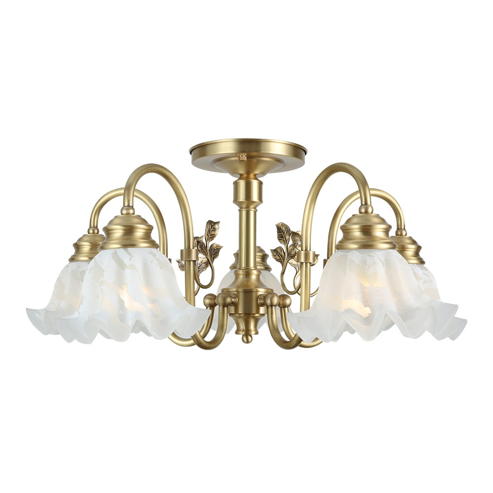 Copper ceiling Light Chandelier Postmodern Gold Metal Blown Glass Indoor Designer Lily Chandelier for Living Room Bedroom - Image 2