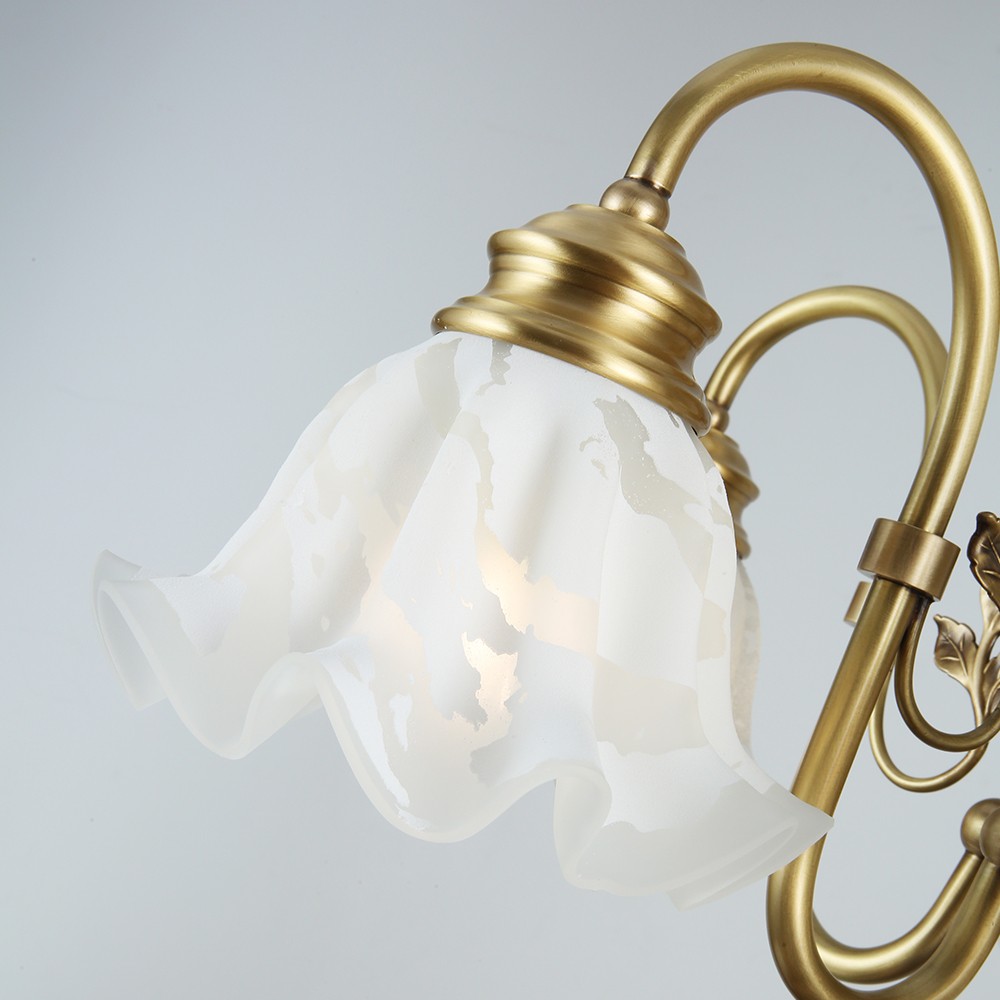 Copper ceiling Light Chandelier Postmodern Gold Metal Blown Glass Indoor Designer Lily Chandelier for Living Room Bedroom - Image 3