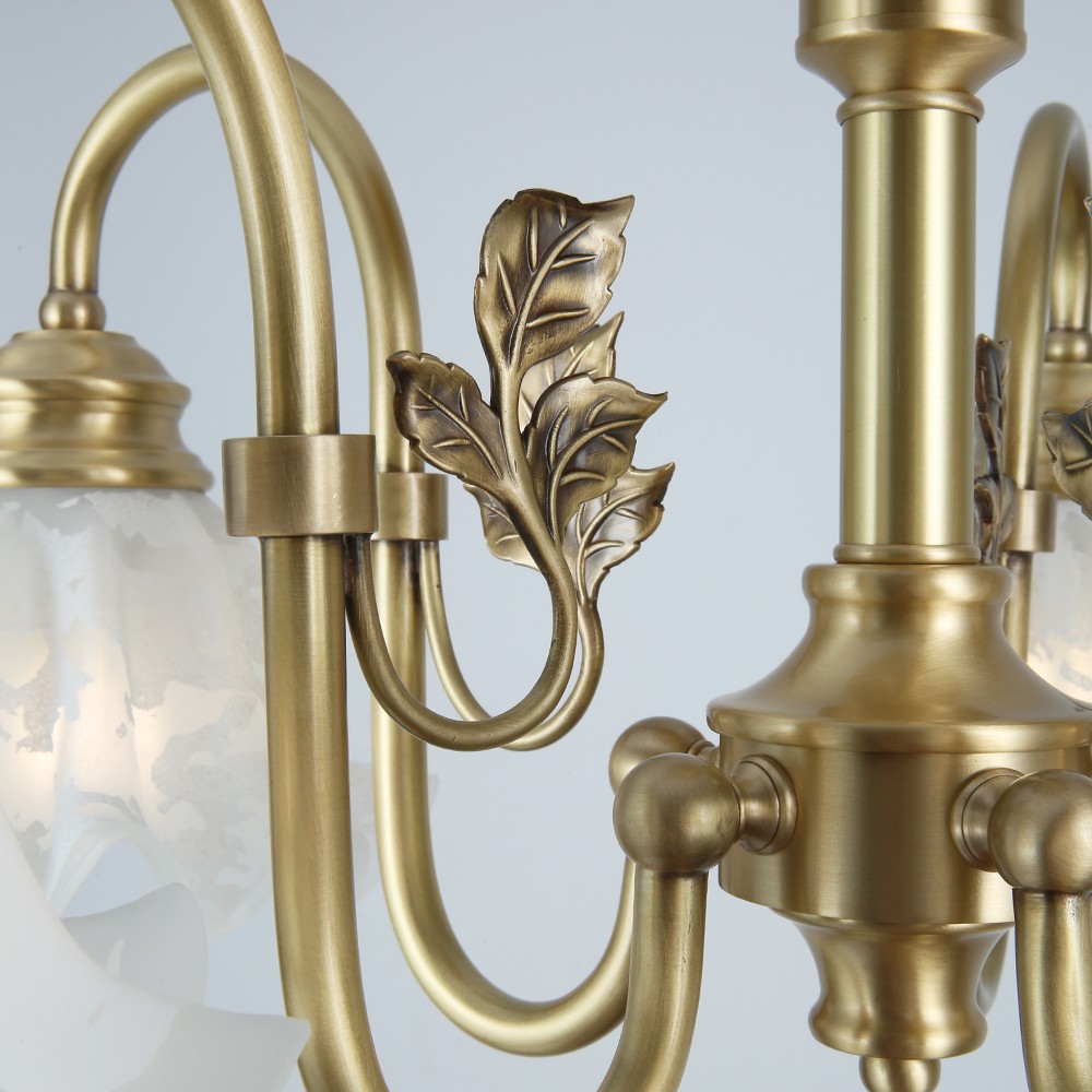 Copper ceiling Light Chandelier Postmodern Gold Metal Blown Glass Indoor Designer Lily Chandelier for Living Room Bedroom - Image 4