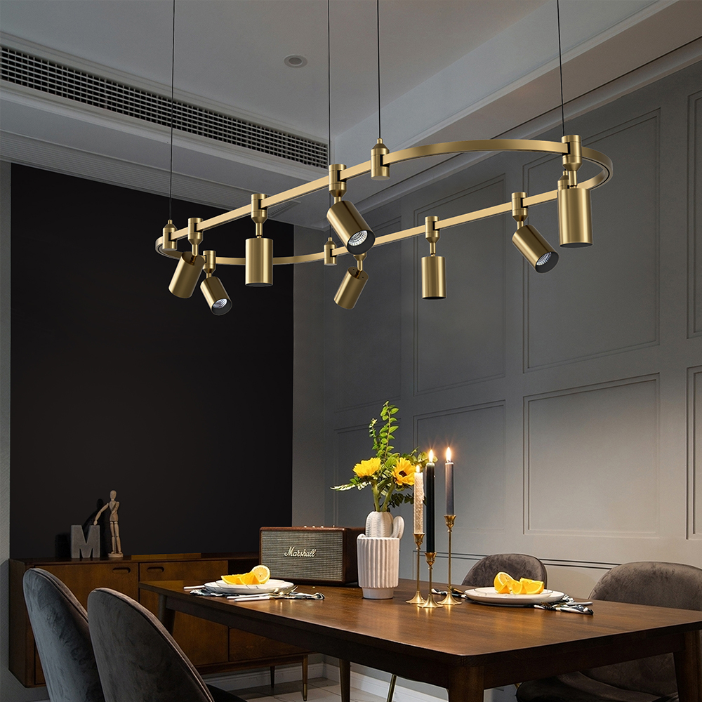 Contemporary Luxury LED Pendant Light Modern Brass Track Lights for Hotel or Apartment DC24V Easy DIY Design COB Chip