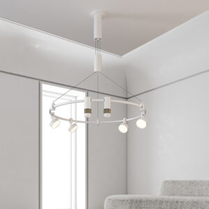 Customizable Brass Ceiling Pendant Light Surface Mounted Round Track 24V Multi-head Lamp Hotel Lobby Decor Villa Pendant Light