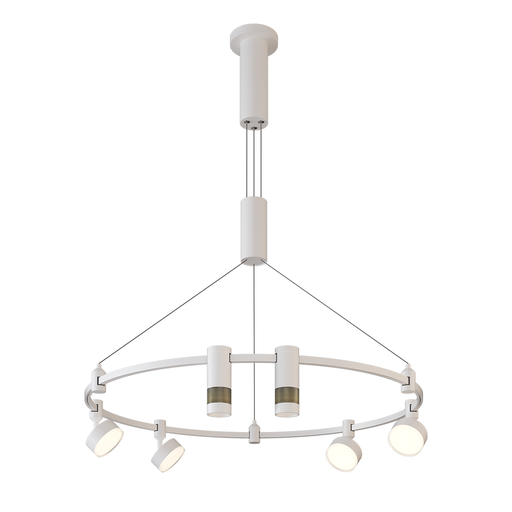 Customizable Brass Ceiling Pendant Light Surface Mounted Round Track 24V Multi-head Lamp Hotel Lobby Decor Villa Pendant Light - Image 3