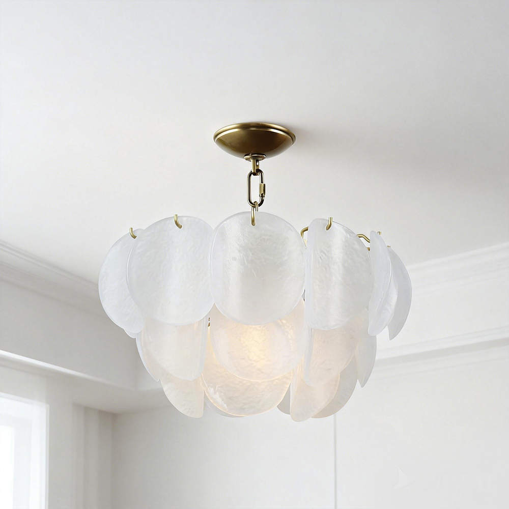 Copper Customized Modern Glass Ceiling Pendant Light Chandelier All Copper Natural Marble for Living Room Includes AC Power Bulb - Image 2