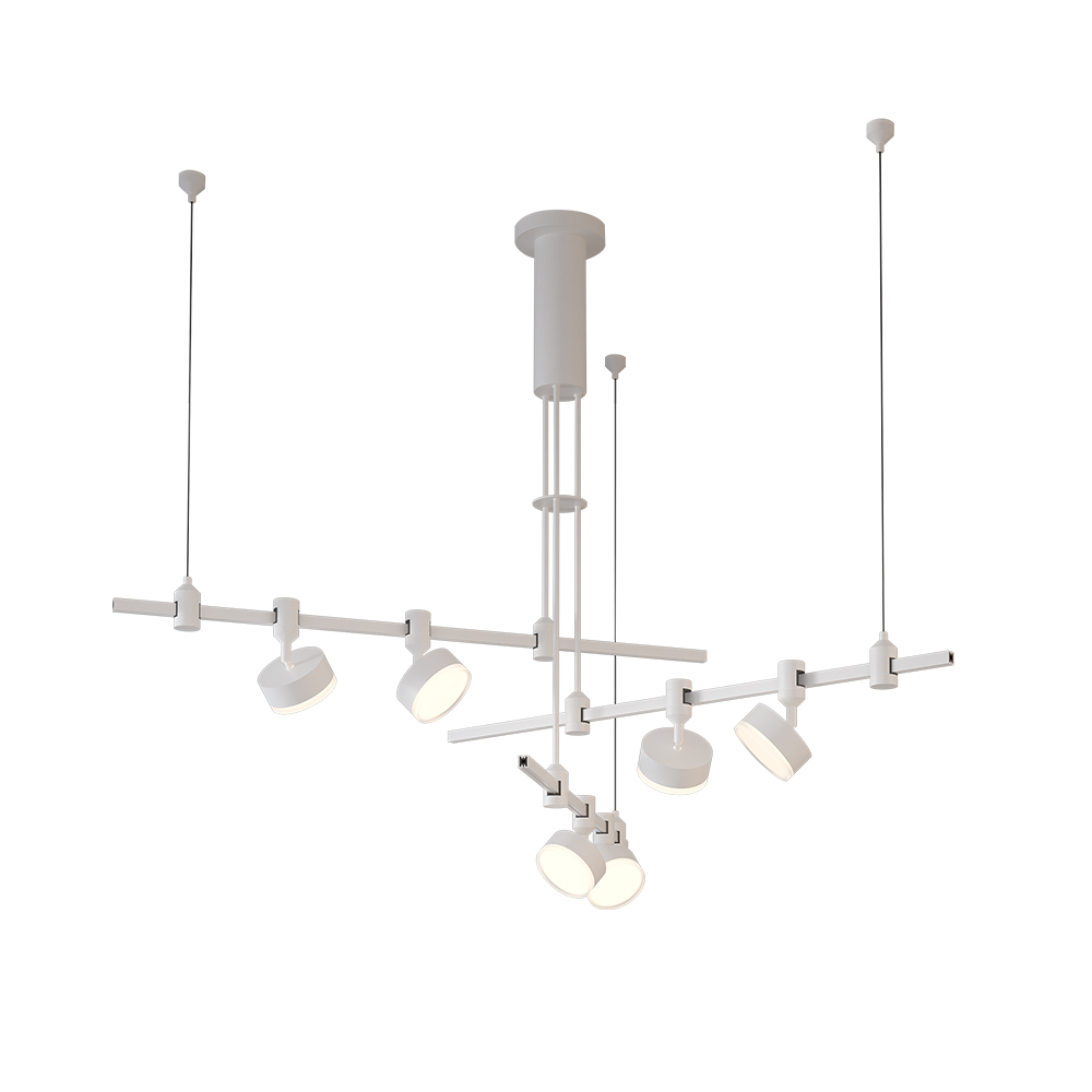 Customized LED Brass Chandelier with Retro Decorative Lighting Glass Ball and Track Lights for Hotel Apartment Restaurant - Image 3