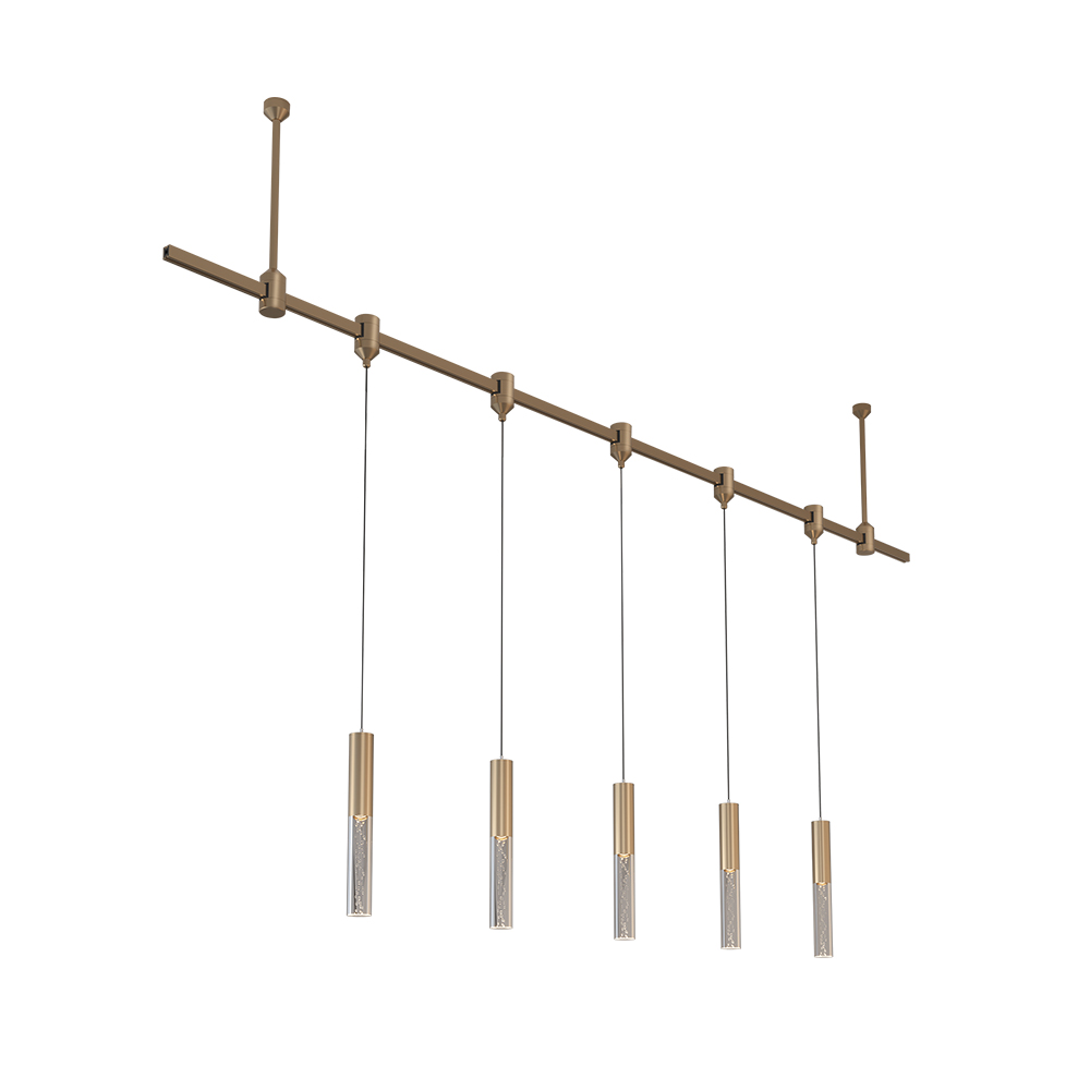 Modern Midcentury Pendant for Bedroom Living Room Kitchen Home Flexible Rotatable Light Head Kit Ceiling Brass Track Lighting - Image 2