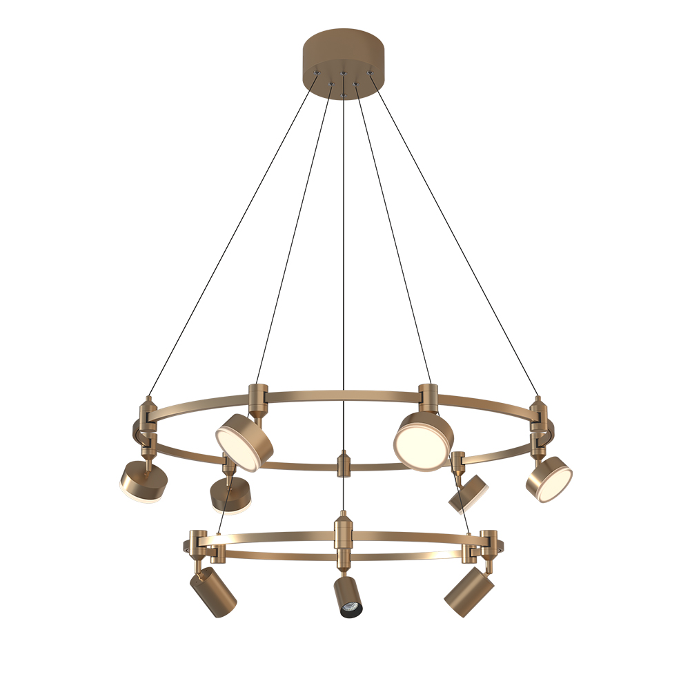 Modern Luxury Decor Circle Pendant Light with Adjustable Height Acrylic & Brass Flexible Linear Track Light Kit Hanging Light - Image 3