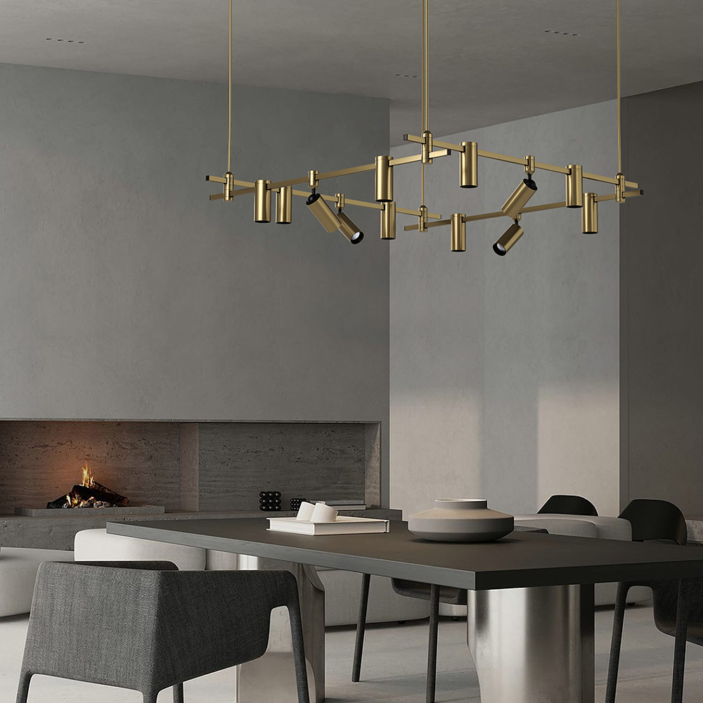 New Design Ring Brass Chandeliers Lighting Large Led Copper Luxury Lighting Ceiling Chandelier Living Room Engineering Project - Image 2
