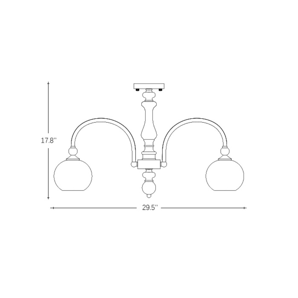 Retro American & French Style Copper Chandelier Amber Glass ceiling Light Base Adjustable Height for Living Dining Room - Image 2