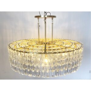 Copper Modern Art Restaurant Bar Kitchens Island Atmosphere Lamp Creative Irregular Strip Shaped Metal Chandelier Ceiling Light