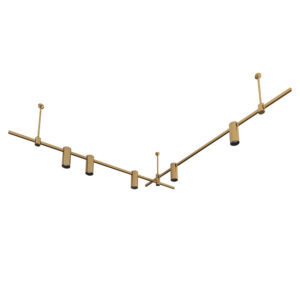 Modern Minimalist Vintage Gold LED Light Dimmable Brass Track Lighting for Restaurants