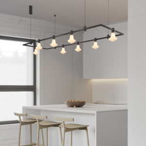LED Track Lighting Large Rectangle Chandeliers for Staircase Modern Dining Room Chandelier Luxury Living Room