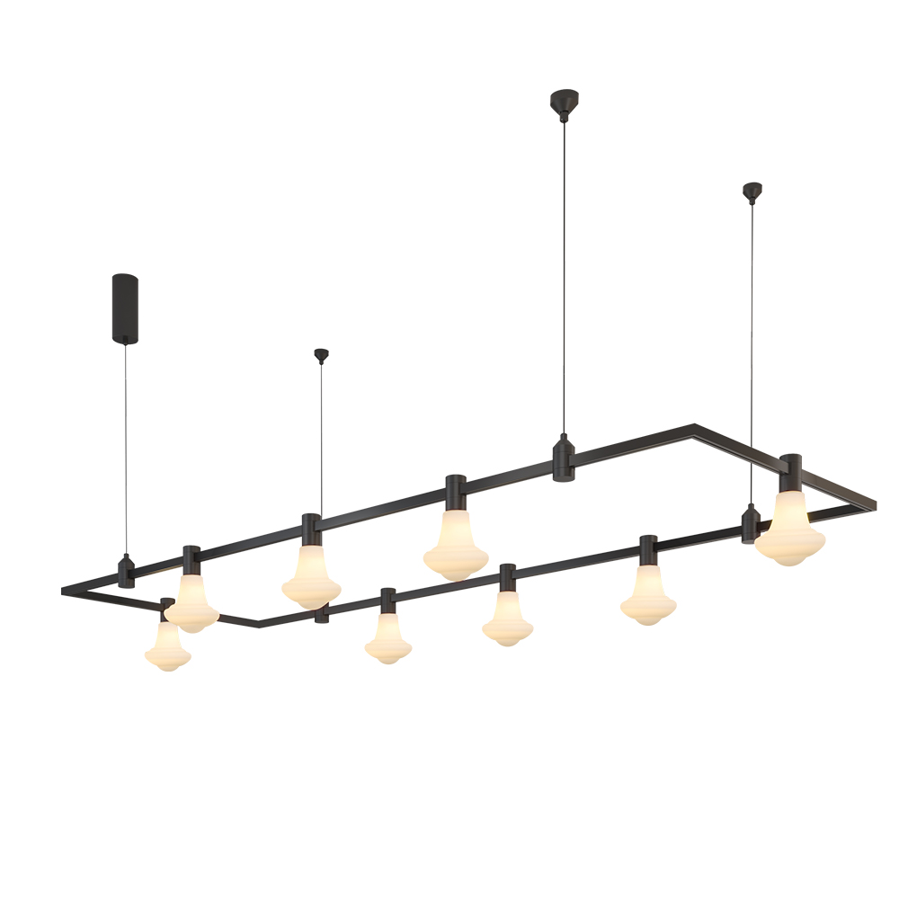 LED Track Lighting Large Rectangle Chandeliers for Staircase Modern Dining Room Chandelier Luxury Living Room - Image 3