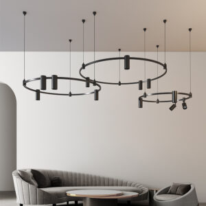 High Quality Copper Track Light Height Adjustable Customizable Multi-head 24 V LED Gold Indoor Lighting for Villa Living Room