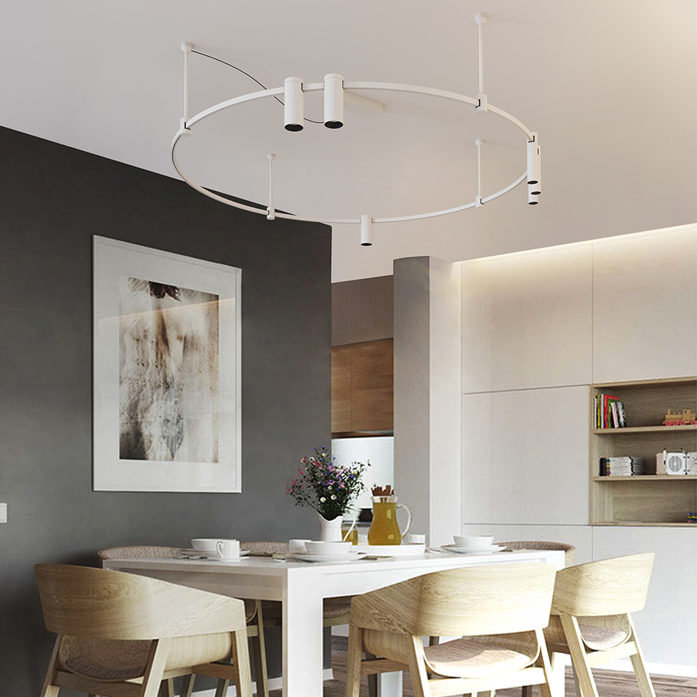 Customized European LED Track Lighting Kit Brass Ceiling Track Spot Light for Living Room or Kitchen Slideable Fuxture