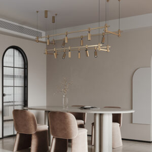 Retro Style LED Hanging Lighting Modern Eco-friendly Brass Chandelier Customizable Lamp Head Ceiling Pendant Light Living Room