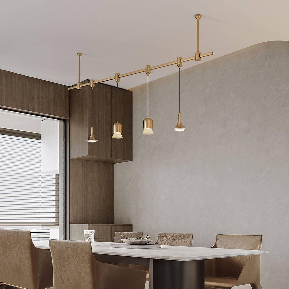 New Design Modern Brass Chandelier Dimmable Chandelier Warm Cool Light LED Pendant Light Living Room Dining Room Bedroom Villa
