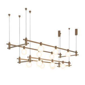Hotel LED Track Lighting Modern Brass Remote Dimmable Intelligent Elegant Minimalist Style