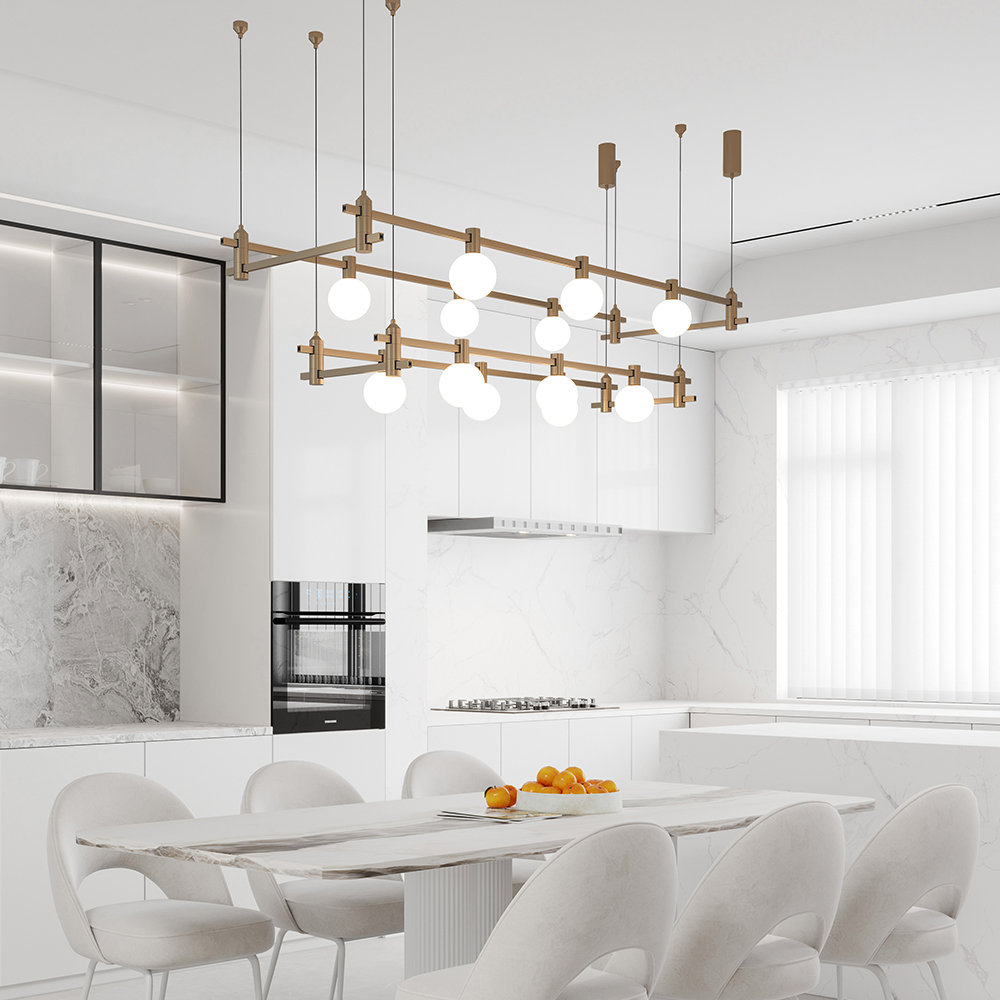 Hotel LED Track Lighting Modern Brass Remote Dimmable Intelligent Elegant Minimalist Style - Image 2
