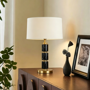 Modern Gold Brass Table Lamp Luxury Bedside Lamp with Designer Contemporary Lighting Durable Diwali Decorative Lamp Base