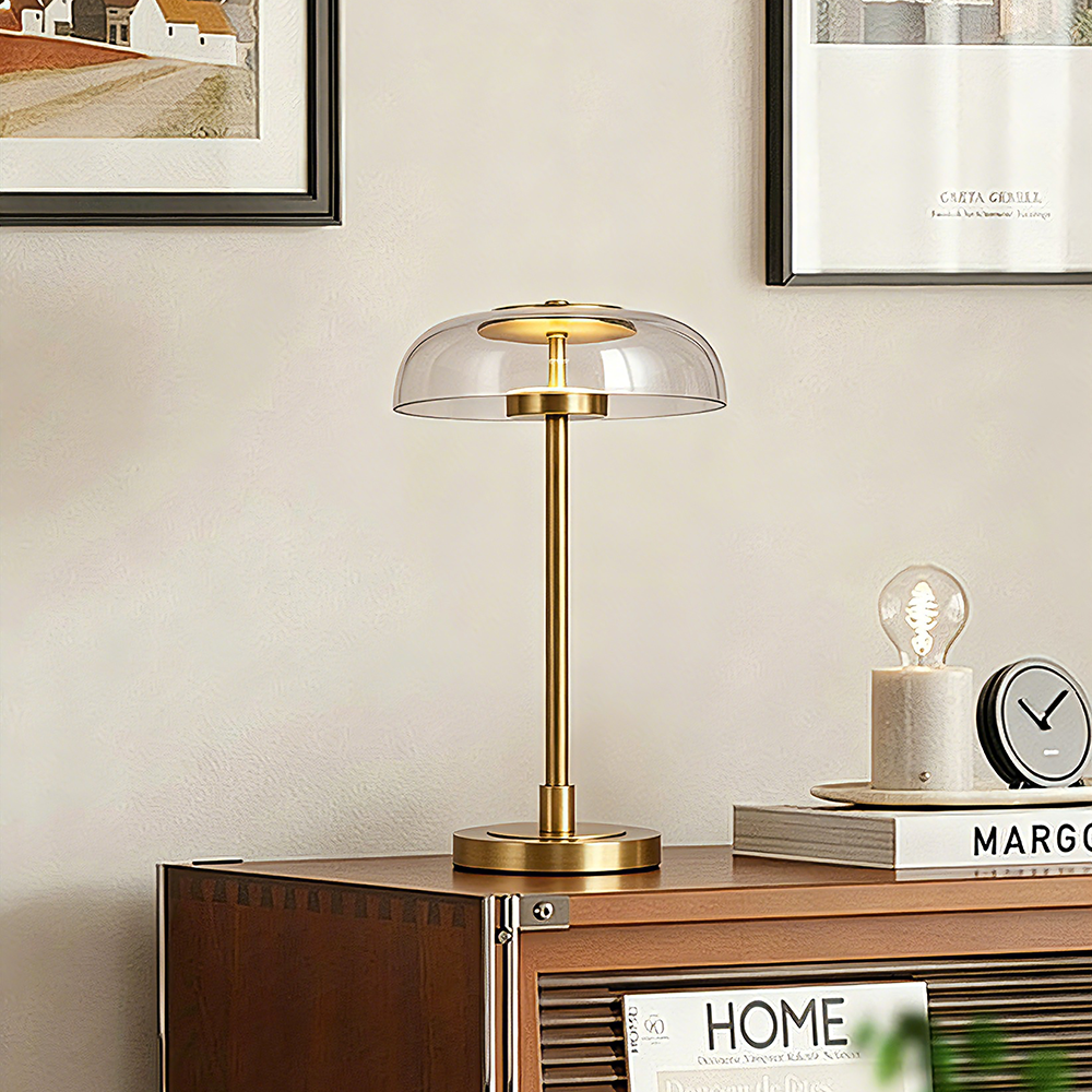 Copper Nordic Modern Minimalist Glass Desk Lamp Luxury Decorative Table Light Bedroom Bedside LED Table Lamp - Image 2