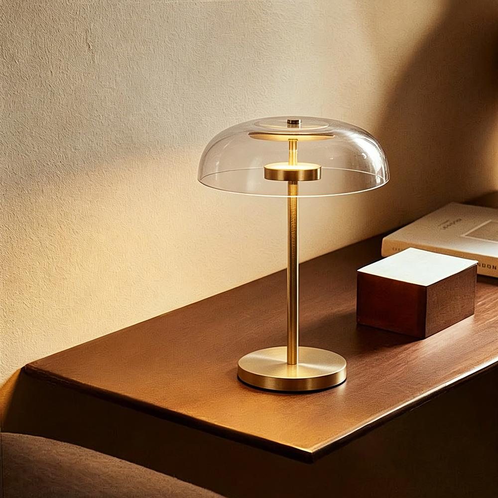 Copper Nordic Modern Minimalist Glass Desk Lamp Luxury Decorative Table Light Bedroom Bedside LED Table Lamp - Image 3