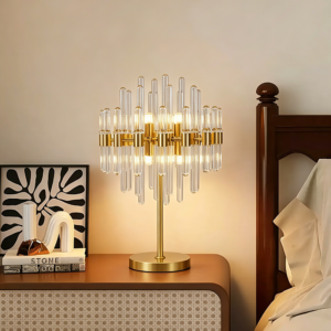 Light Luxury Copper Floor Lamp Coffee Shop Hotel Model Room Exhibition Hall Villa Tea Living Room Bedroom Crystal Table Lamp