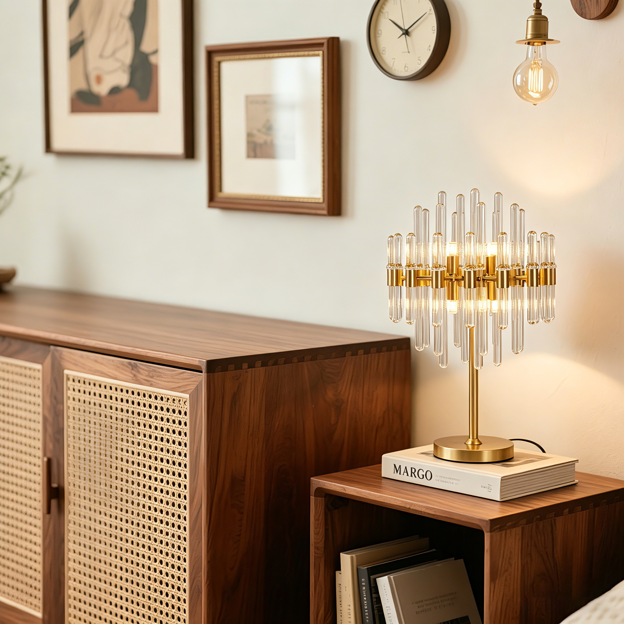 Light Luxury Copper Floor Lamp Coffee Shop Hotel Model Room Exhibition Hall Villa Tea Living Room Bedroom Crystal Table Lamp - Image 4