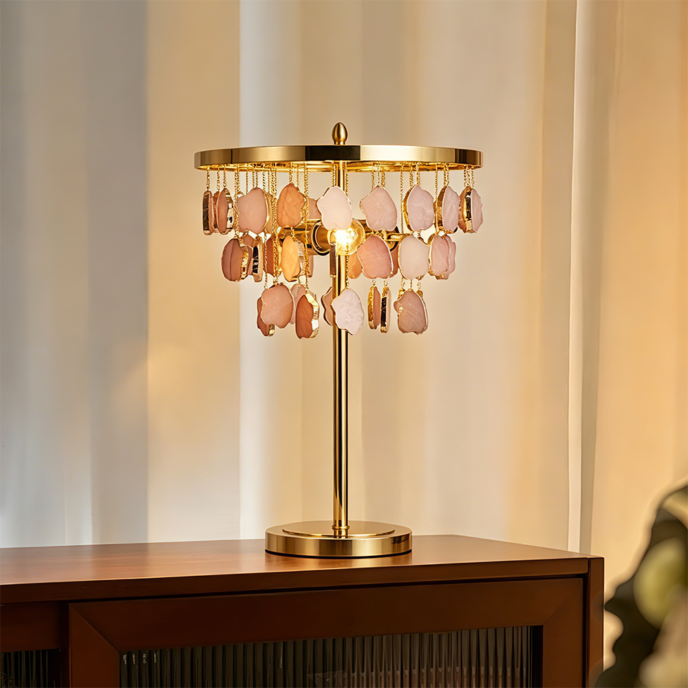Copper Scandinavian Modern Vintage Bedroom Table Lamp Rustic Iron Body With Large Round Shade AC Powered Warm White LED Light - Image 3