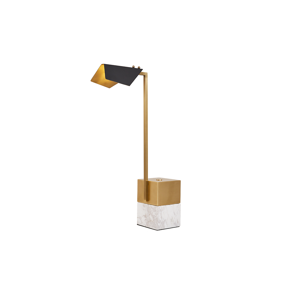 Factory price custom All Copper Minimalist Geometric Table Lamp with Elegant Finishes Brass - Image 2