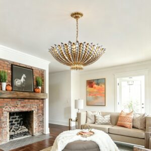 Chandeliers Pendant Lights Modern Pendant Light Luxury Hanging Light Gold Leaf Ceiling Lamp for Living Room Dining Room Hotel