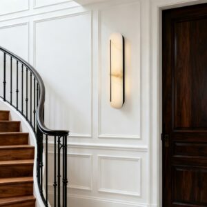 Wall Lamp Alabaster Marble Lighting Fixture Modern Vertical Design Natural Stone Shade Soft Light Bedroom Hallway Hotel Decor