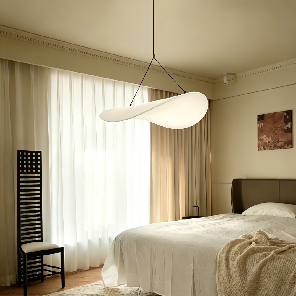 Pendant Light Modern Fabric Copper Lighting Fixture Wave Design Luxury Decorative Soft Light Dining Room Living Room Hotel Villa - Image 4