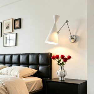 Wall Light LED Wall Light Indoor Wall Lamp Modern Adjustable White Metal Lighting Fixture for Living Room Bedroom Hotel Villa