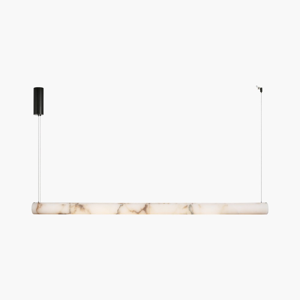 Chandelier Chandelier Ceiling Light Modern Chandelier Tube Natural Alabaster Copper Minimalist Dining Room Pendant Lighting - Image 2