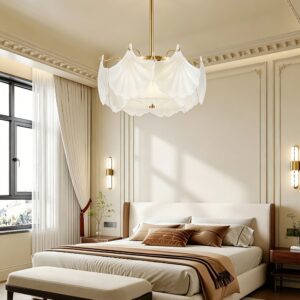 Chandelier Modern Copper Glass Lighting Fixture Nordic Bedroom Living Room Luxury Decorative Pendant Style Hotel Villa Interior