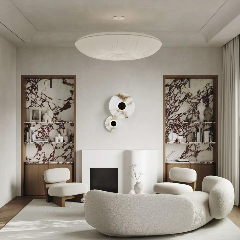 Wall Lamp LED Wall Light Copper Alabaster Modern Decorative Lighting Fixture Luxury Interior for Hotel Villa Living Room Bedroom - Image 4