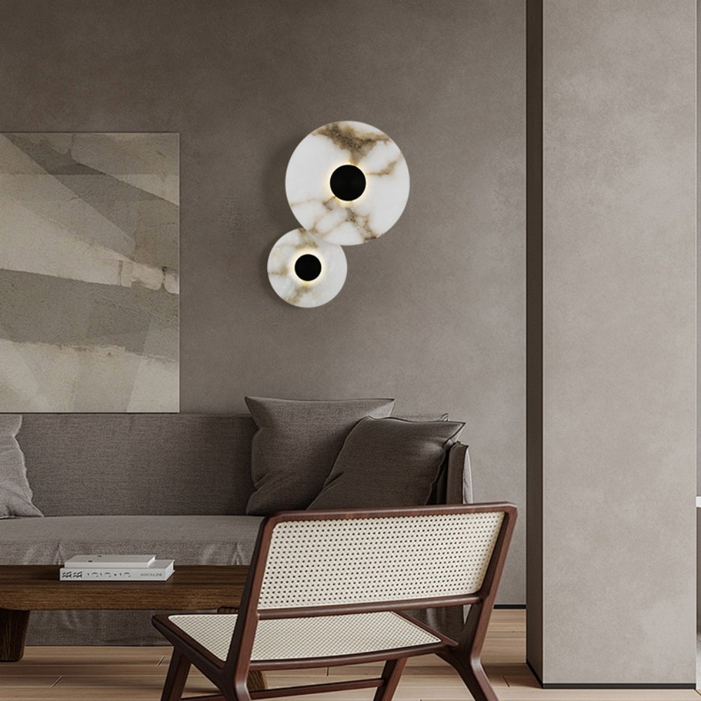 Wall Lamp LED Wall Light Copper Alabaster Modern Decorative Lighting Fixture Luxury Interior for Hotel Villa Living Room Bedroom - Image 2