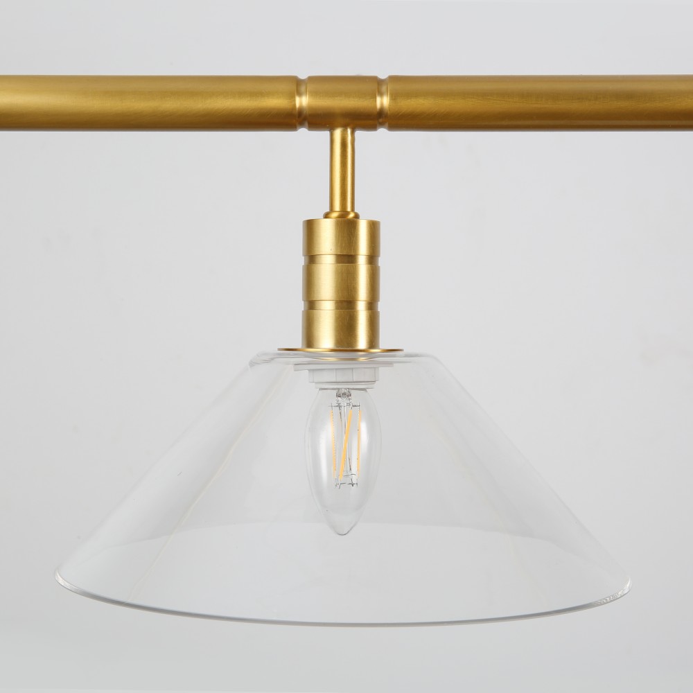 Pendant Light Glass Copper Modern Lighting Fixture Linear Bar Design Luxury Kitchen Island Dining Room Home Interior Project - Image 4