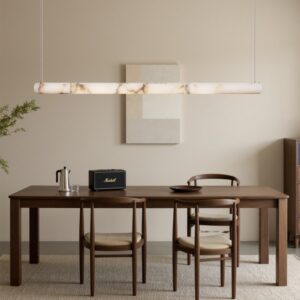 Chandelier Chandelier Ceiling Light Modern Chandelier Tube Natural Alabaster Copper Minimalist Dining Room Pendant Lighting