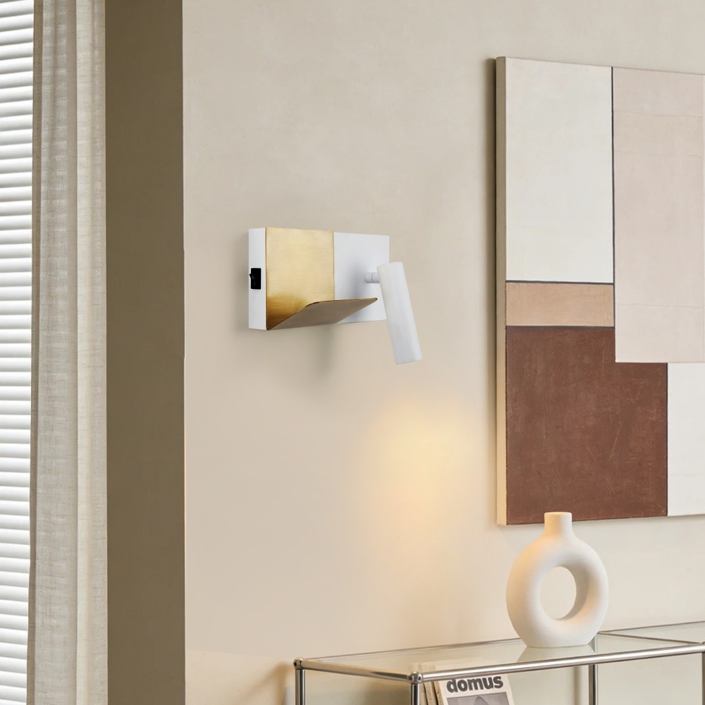 Wall Lamp Modern Wall Lamp LED Wall Light Copper Reading Decorative Lighting Fixture for Bedroom Hotel Villa Interior Decoration